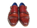 Paul Parkman (FREE Shipping) Men's Double Monkstrap Burgundy Leather (ID