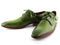 Paul Parkman (FREE Shipping) Men's Ghillie Lacing Side Handsewn Dress Shoes - Green Leather Upper and Leather Sole (ID#022-GREEN) PAUL PARKMAN