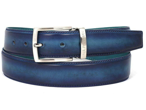 Paul Parkman (FREE Shipping) Men's Leather Belt Dual Tone Blue & Turquoise (ID#B01-BLU-TRQ) PAUL PARKMAN