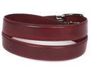 Paul Parkman (FREE Shipping) Men's Leather Belt Hand-Painted Bordeaux (ID