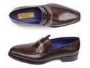 Paul Parkman (FREE Shipping) Men's Loafers Bronze Hand Painted Shoes (ID