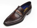 Paul Parkman (FREE Shipping) Men's Loafers Bronze Hand Painted Shoes (ID
