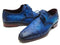 Paul Parkman (FREE Shipping) Men's Ocean Color Genuine Ostrich Derby Shoes (ID#79V22) PAUL PARKMAN