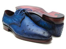 Paul Parkman (FREE Shipping) Men's Ocean Color Genuine Ostrich Derby Shoes (ID