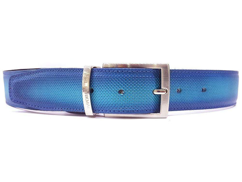 Paul Parkman (FREE Shipping) Men's Perforated Leather Belt Turquoise (ID