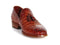 Paul Parkman (FREE Shipping) Men's Reddish Camel Crocodile Embossed Calfskin Tassel Loafers (ID