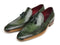 Paul Parkman (FREE Shipping) Men's Side Handsewn Tassel Loafers Green Shoes (ID