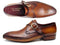 Paul Parkman (FREE Shipping) Men's Single Monkstraps Brown Leather (ID