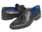 Paul Parkman (FREE Shipping) Men's Tassel Loafers Black Leather Upper & Leather Sole (ID