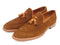 Paul Parkman (FREE Shipping) Men's Tassel Loafers Tobacco Suede Shoes (ID