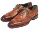Paul Parkman (FREE Shipping) Men's Wingtip Oxford Goodyear Welted Camel Brown (ID
