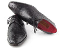 Paul Parkman (FREE Shipping) Men's Black Genuine Ostrich Derby Shoes (ID