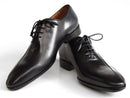 Paul Parkman (FREE Shipping) Men's Black Leather Oxfords - Side Handsewn Leather Upper and Leather Sole (ID