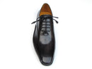 Paul Parkman (FREE Shipping) Men's Black Leather Oxfords - Side Handsewn Leather Upper and Leather Sole (ID
