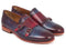 Paul Parkman (FREE Shipping) Men's Bordeaux & Navy Double Monkstrap Shoes (ID#HR65CX)-'--JadeMoghul Inc.