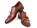 Paul Parkman (FREE Shipping) Men's Cap-Toe Double Monkstraps Camel & Light Brown (ID