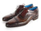 Paul Parkman (FREE Shipping) Men's Captoe Oxfords Anthracite Brown Hand-Painted Leather (ID