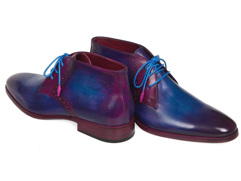 Paul Parkman (FREE Shipping) Men's Chukka Boots Blue & Purple (ID