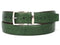 Paul Parkman (FREE Shipping) Men's Crocodile Embossed Calfskin Leather Belt Hand-Painted Green (ID#B02-GRN)-'--JadeMoghul Inc.