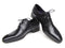 Paul Parkman (FREE Shipping) Men's Ghillie Lacing Plain Toe Black Shoes (ID#076-BLK)-'--JadeMoghul Inc.