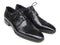 Paul Parkman (FREE Shipping) Men's Ghillie Lacing Plain Toe Black Shoes (ID