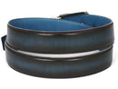 Paul Parkman (FREE Shipping) Men's Leather Belt Dual Tone Brown & Blue (ID
