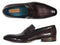 Paul Parkman (FREE Shipping) Men's Loafers Black & Gray Hand-Painted Leather Upper with Leather Sole (ID