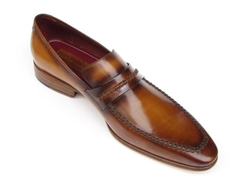 Paul Parkman (FREE Shipping) Men's Loafers Brown Leather Shoes (ID
