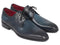 Paul Parkman (FREE Shipping) Men's Navy & Blue Medallion Toe Derby Shoes (ID#6584-NAVY)-'--JadeMoghul Inc.