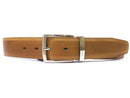 Paul Parkman (FREE Shipping) Men's Perforated Leather Belt Beige (ID