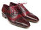 Paul Parkman (FREE Shipping) Men's Side Handsewn Captoe Oxfords - Red / Bordeaux Leather Upper and Leather Sole (ID