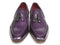 Paul Parkman (FREE Shipping) Men's Tassel Loafers Purple Hand Painted Leather (ID