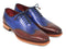 Paul Parkman (FREE Shipping) Men's Wingtip Oxford Goodyear Welted Blue & Brown (ID#81BLU57)-'--JadeMoghul Inc.