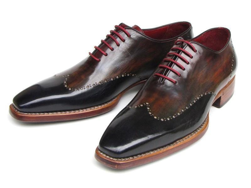 Paul Parkman (FREE Shipping) Men's Wingtip Oxford Goodyear Welted Navy Red Black (ID