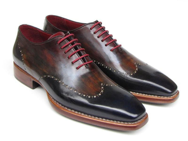 Paul Parkman (FREE Shipping) Men's Wingtip Oxford Goodyear Welted Navy Red Black (ID#081-MIX)-'--JadeMoghul Inc.