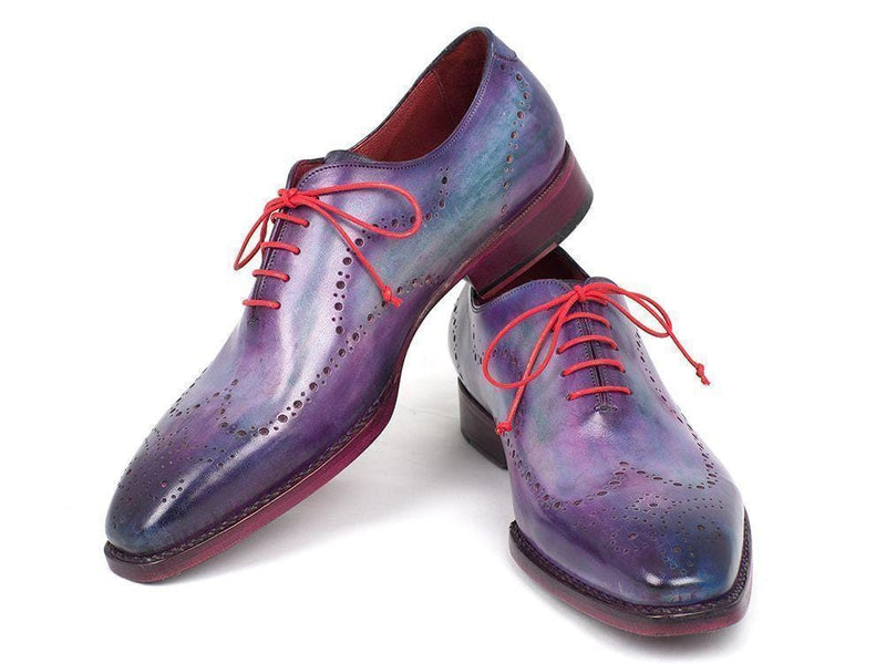 Paul Parkman (FREE Shipping) Men's Wingtip Oxfords Goodyear Welted Purple (ID