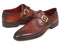 Paul Parkman (FREE Shipping) Monkstrap Dress Shoes Brown & Camel (ID#011B44)-'--JadeMoghul Inc.