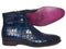 Paul Parkman (FREE Shipping) Navy Genuine Crocodile Side Zipper Boots (ID#BT76BL14)-'--JadeMoghul Inc.