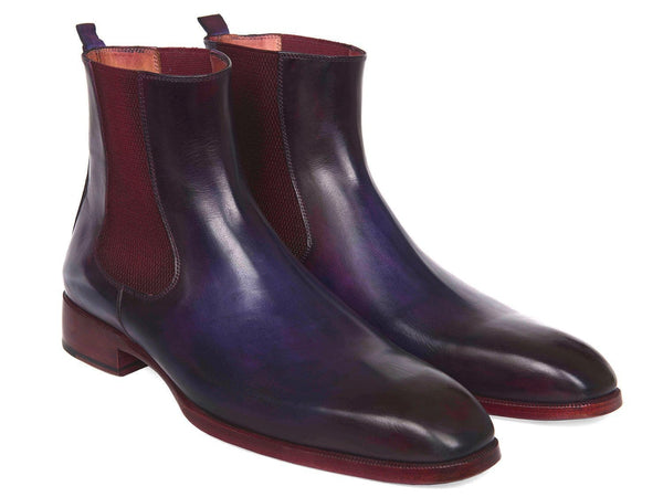 Paul Parkman (FREE Shipping) Navy & Purple Chelsea Boots (ID#BT552PUR)-'--JadeMoghul Inc.