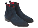 Paul Parkman (FREE Shipping) Navy Suede Chelsea Boots (ID
