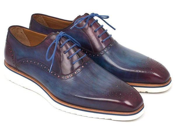 Paul Parkman (FREE Shipping) Smart Casual Oxford Shoes For Men Blue & Purple (ID#184SNK-BLU) PAUL PARKMAN