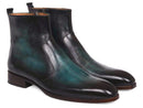 Paul Parkman (FREE Shipping) Turquoise Burnished Side Zipper Boots (ID