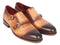 Paul Parkman (FREE Shipping) Two Tone Double Monkstrap Shoes (ID#HT54-CML) PAUL PARKMAN