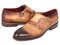 Paul Parkman (FREE Shipping) Two Tone Double Monkstrap Shoes (ID#HT54-CML)-'--JadeMoghul Inc.