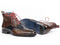 Paul Parkman (FREE Shipping) Wingtip Ankle Boots Dual Tone Brown & Blue (ID
