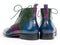 Paul Parkman (FREE Shipping) Wingtip Ankle Boots Three Tone Blue Purple Green (ID#777-BLU-PRP) PAUL PARKMAN