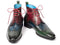 Paul Parkman (FREE Shipping) Wingtip Ankle Boots Three Tone Green Blue Bordeaux (ID#777-GRN-BLU) PAUL PARKMAN