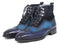 Paul Parkman (FREE Shipping) Wingtip Boots Blue Suede & Leather (ID