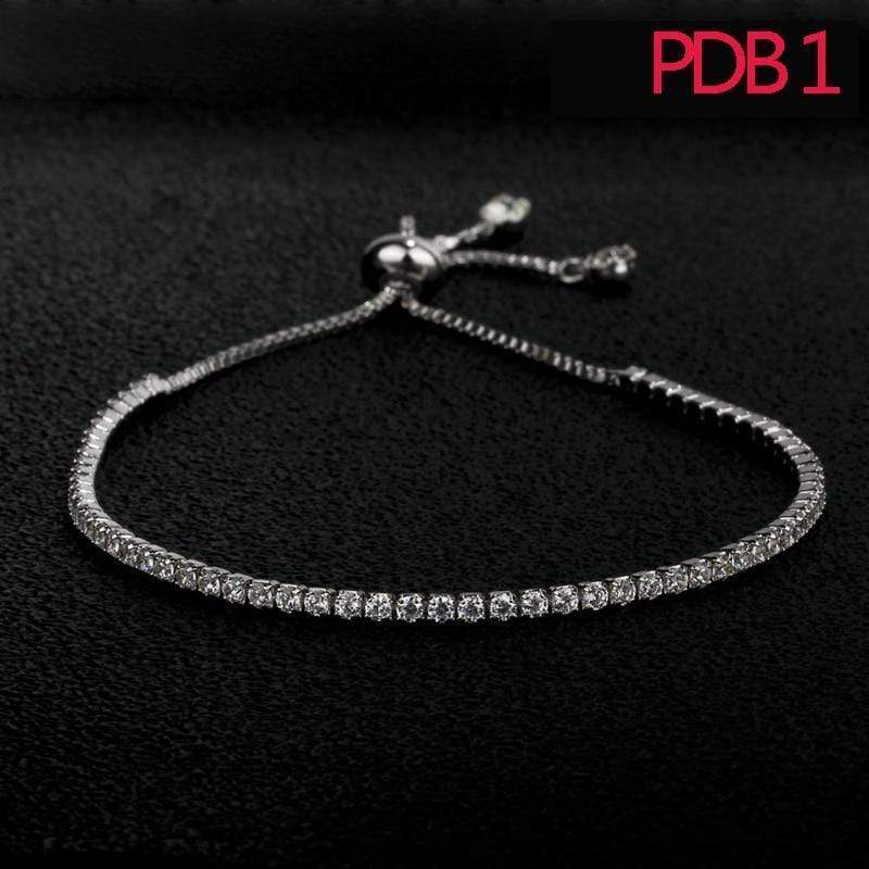 PDB1 NNN fashion women bracelet sterling silver adjustment  bracelet with white and pink stone for gift AExp