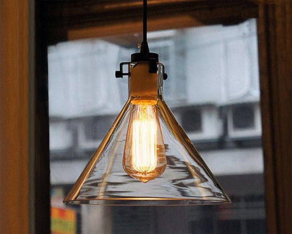Pendant Lights Glass Pendant Light - Luciana 1-light Adjustable Height 9-inch Edison Pendant with Bulb HomeRoots